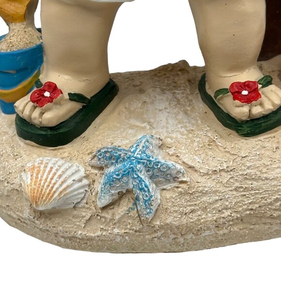 Santa at the Beach Light Up Christmas Decoration Shorts Flip Flops Accessories - Picture 6 of 16